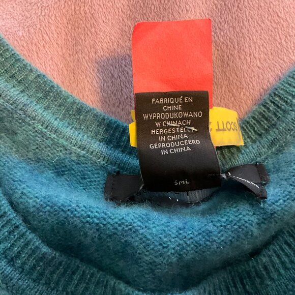 Blue/Green Tahari Pure Luxe cashmere sweater - Picture 4 of 5